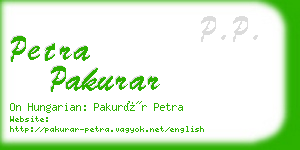 petra pakurar business card